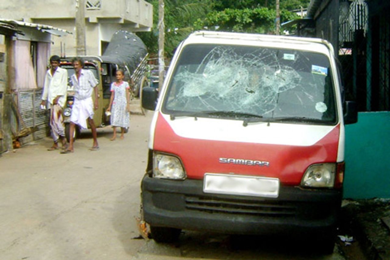 Damaged van